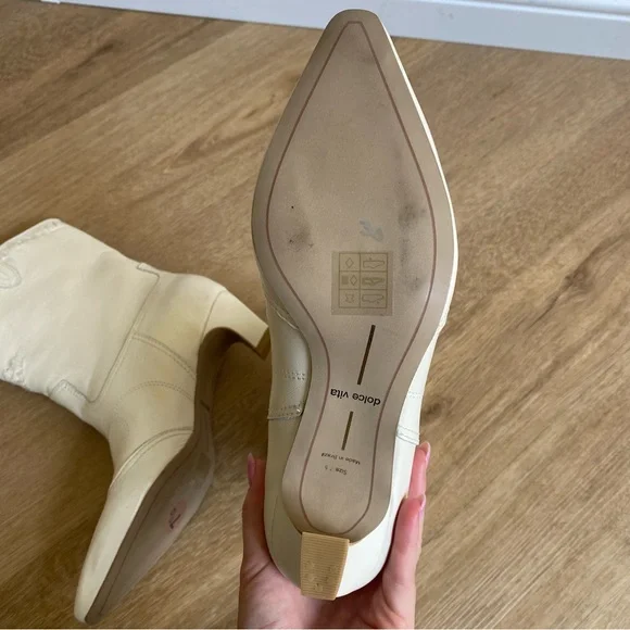 NEW Dolce Vita Tavla Boots Off White Leather - Picture 6 of 9